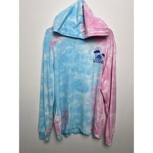 Chubbies‎ Hooded Tie Dye T-Shirt Weekend Pink Blue Mens Size Large Hoodie Beach